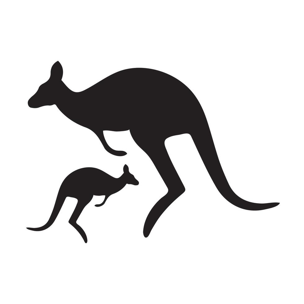 Kangaroo Silhouette isolated on white background vector