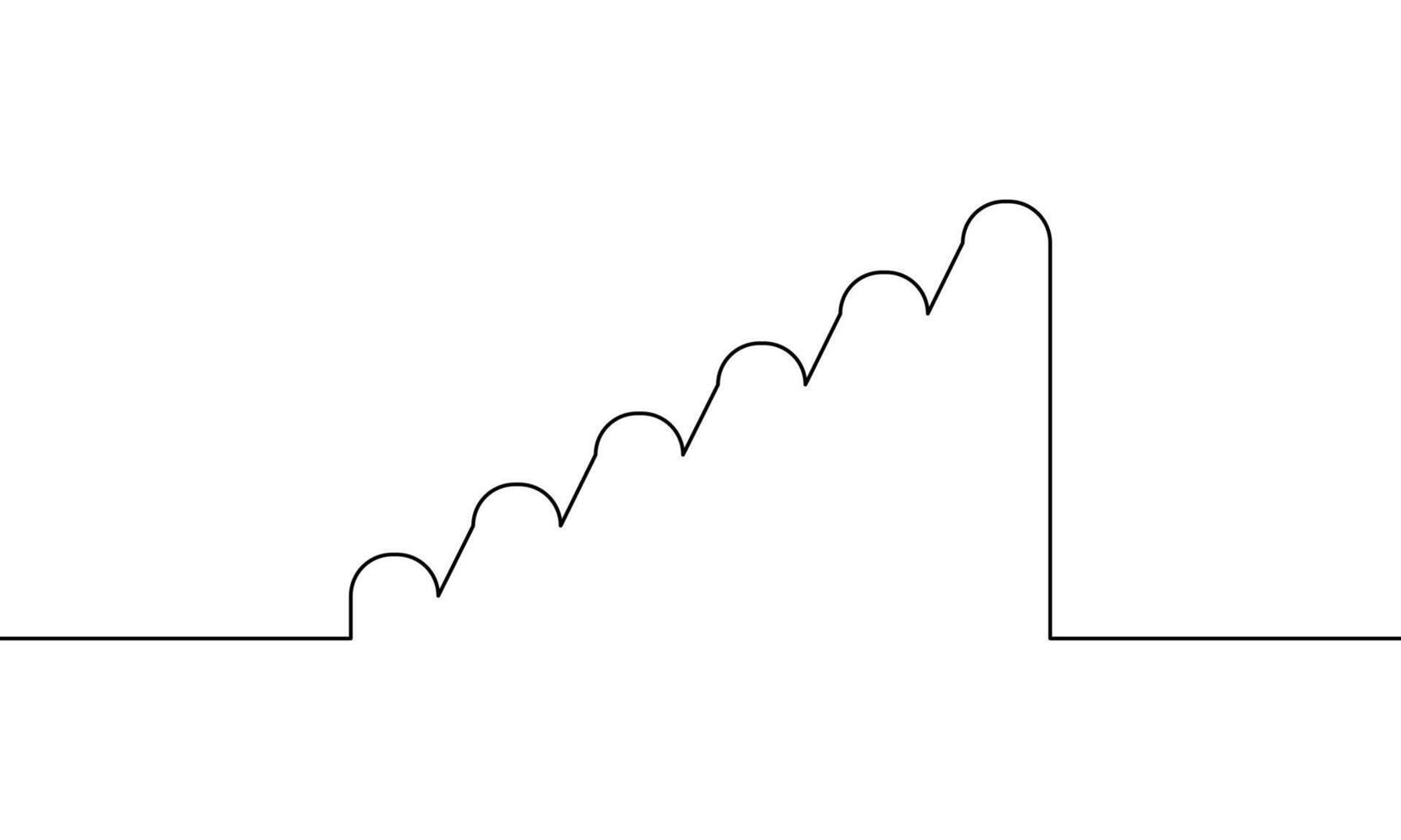 Continuous line drawing of graph. Illustration of business growth. hand drawn. Bar chart. Object one line. Single line art vector