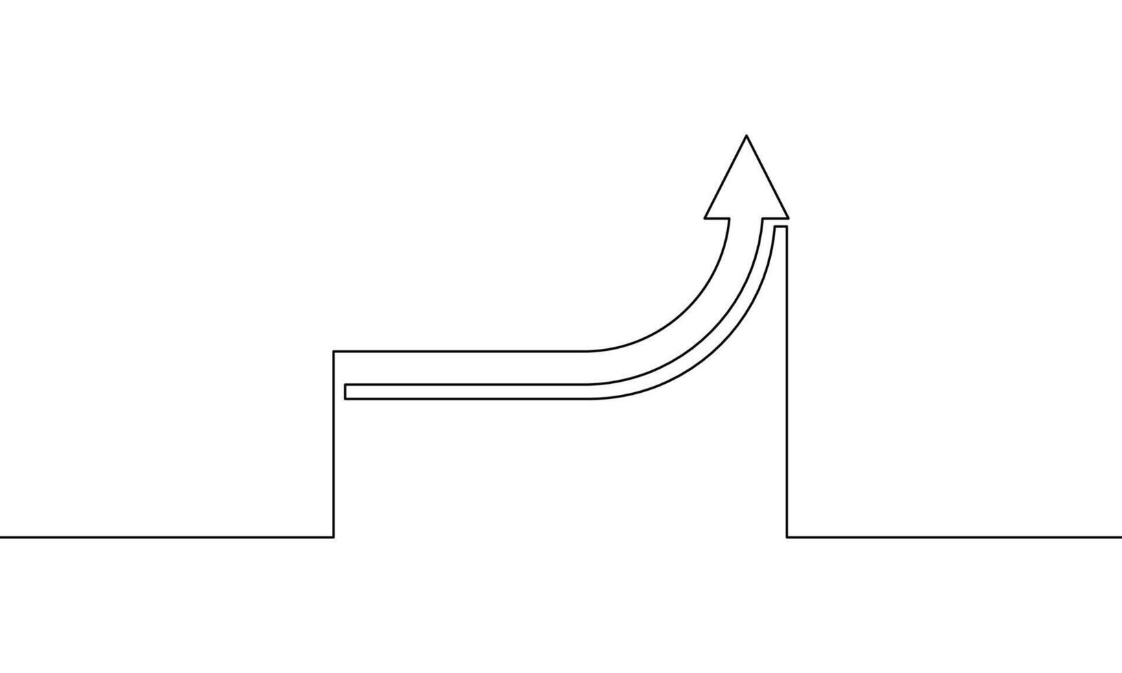 Continuous line drawing of arrow up. Illustration of Graph business icon. Bar chart, growth graph, object one line, single line art, illustration vector