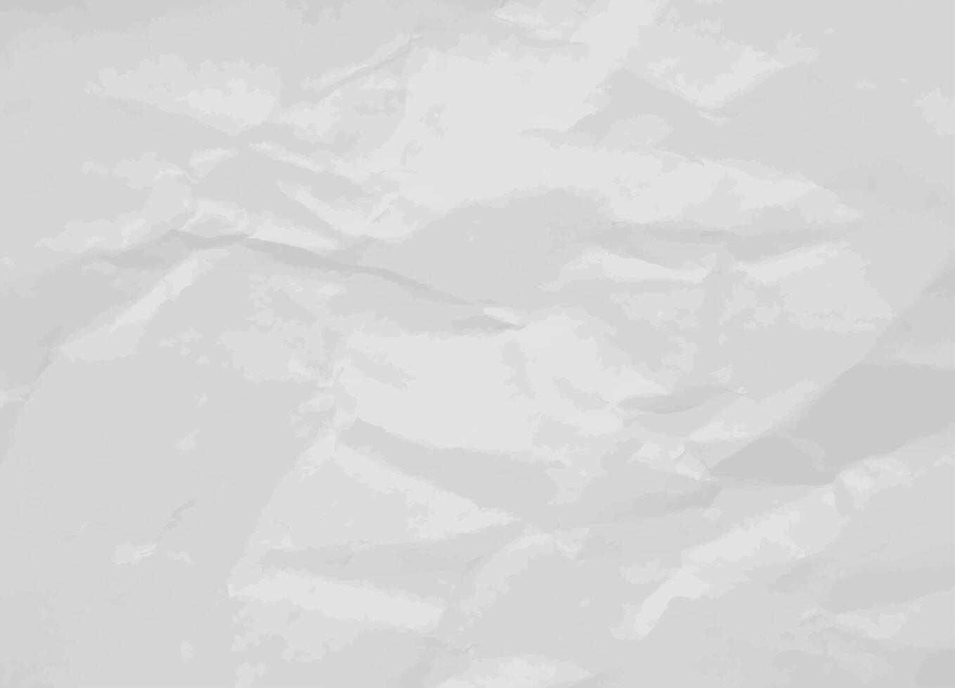 Blank background of Wrinkled Notebook Sheet. Gray horizontal creasy surface banner. Realistic Crumpled white Paper texture. vector