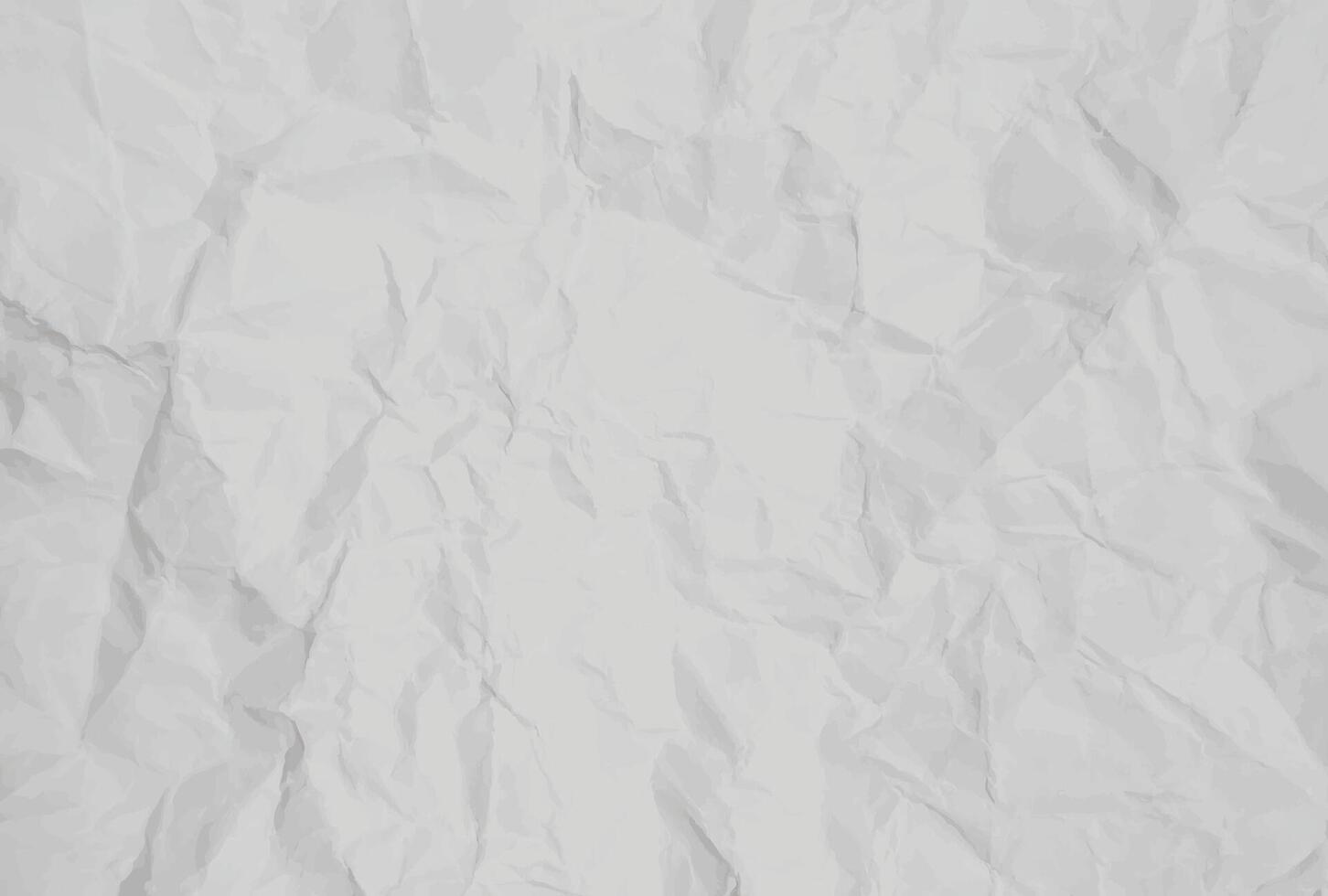 Crumpled sheet of white and gray Notebook Paper. Horizontal background with folds for scrapbooking. Blank banner with uneven Texture vector