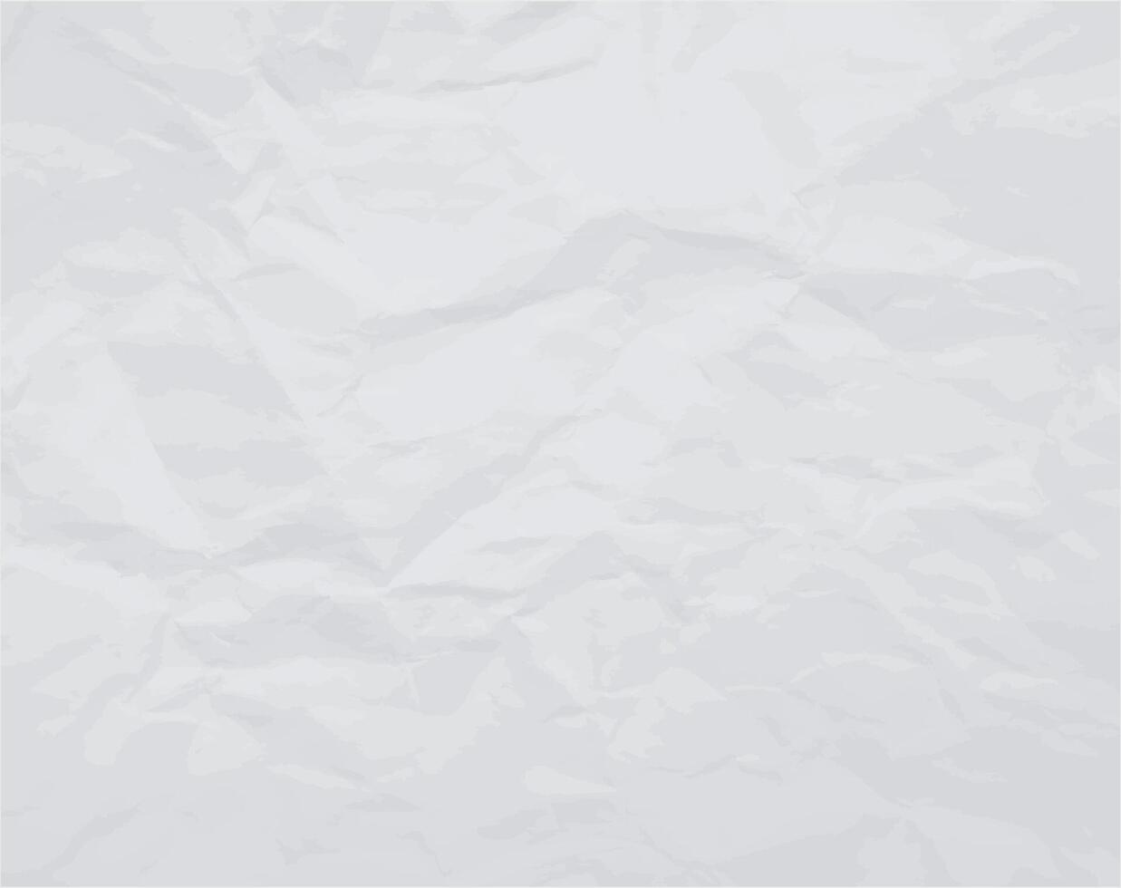 Wrinkled paper background. Realistic white empty banner with crumpled texture effect. Blank notepad page with copy space vector