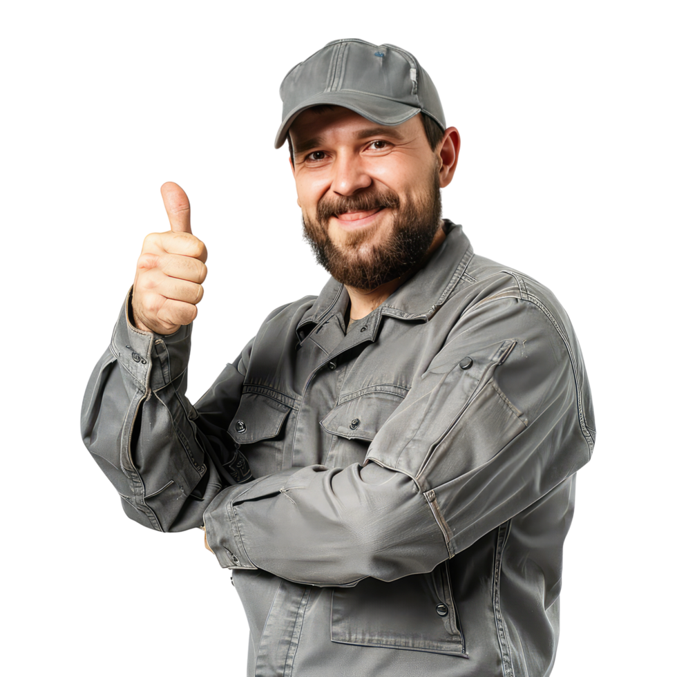 person with happy face in studio doing gesture of thumbs up with isolated on transparent background cut out png