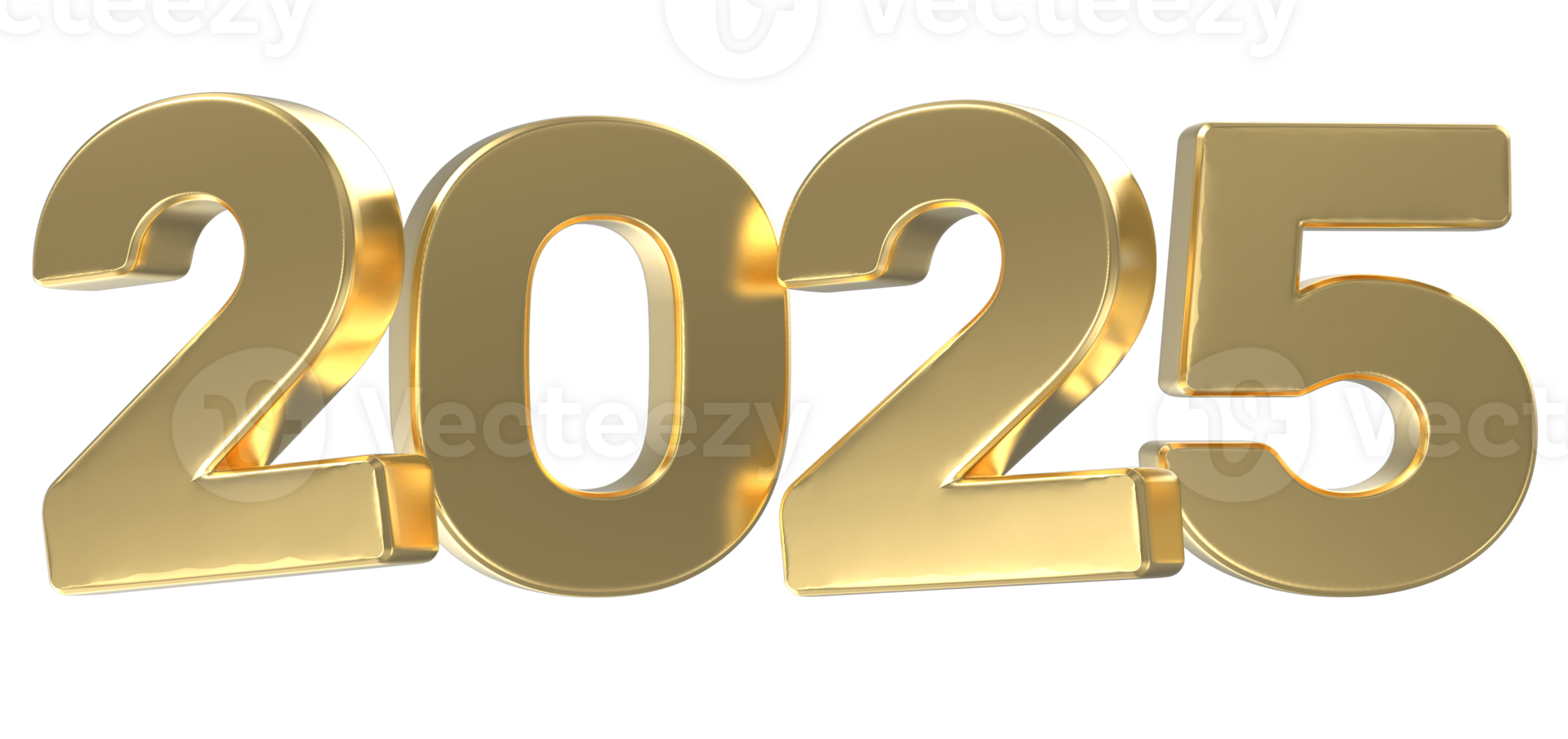 Golden 3d number 2025 Happy New Year 2025 isolated 49329507 PNG