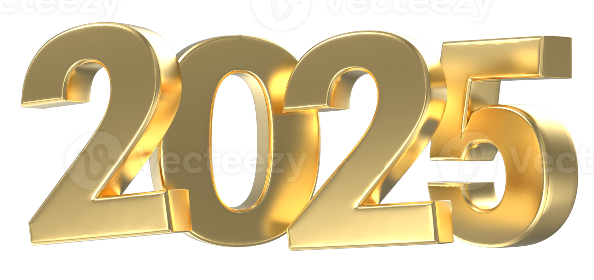 2025 Number Gold 3D Render New Year 49329509 PNG