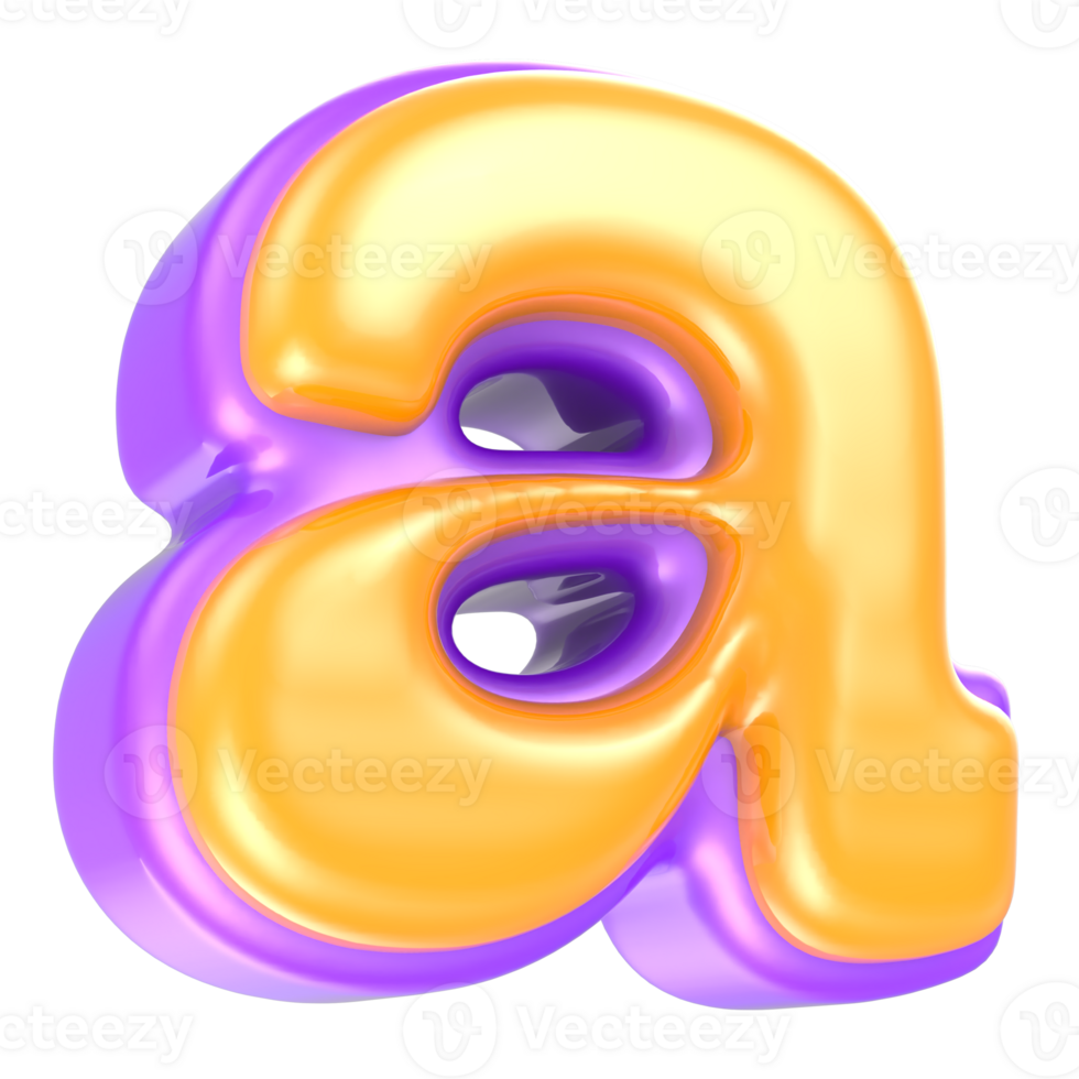 a Letter Yellow And Purple 3D Rendering png