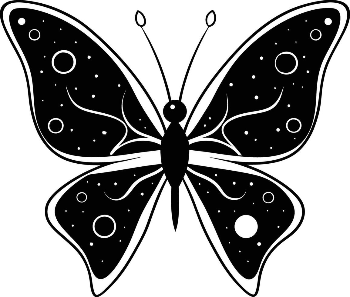Simple Galaxy Shaped Butterfly Illustration vector