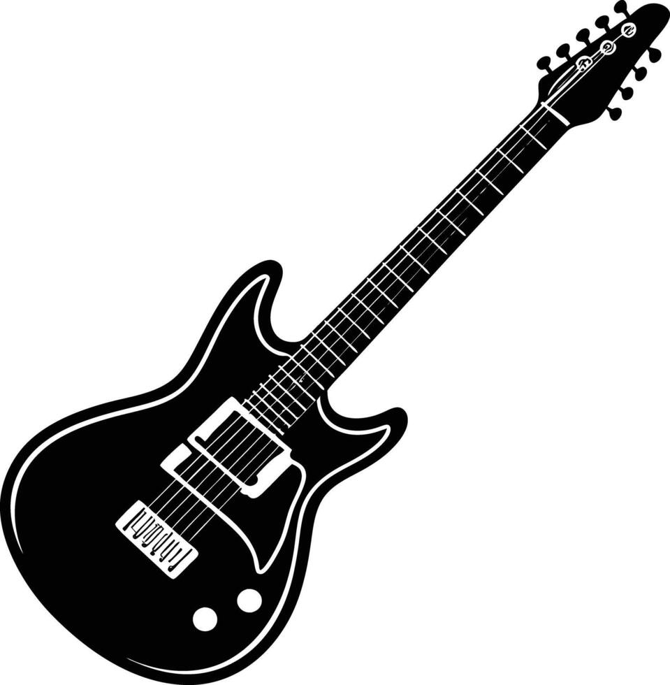 Electrical Guiter Silhouette Free vector