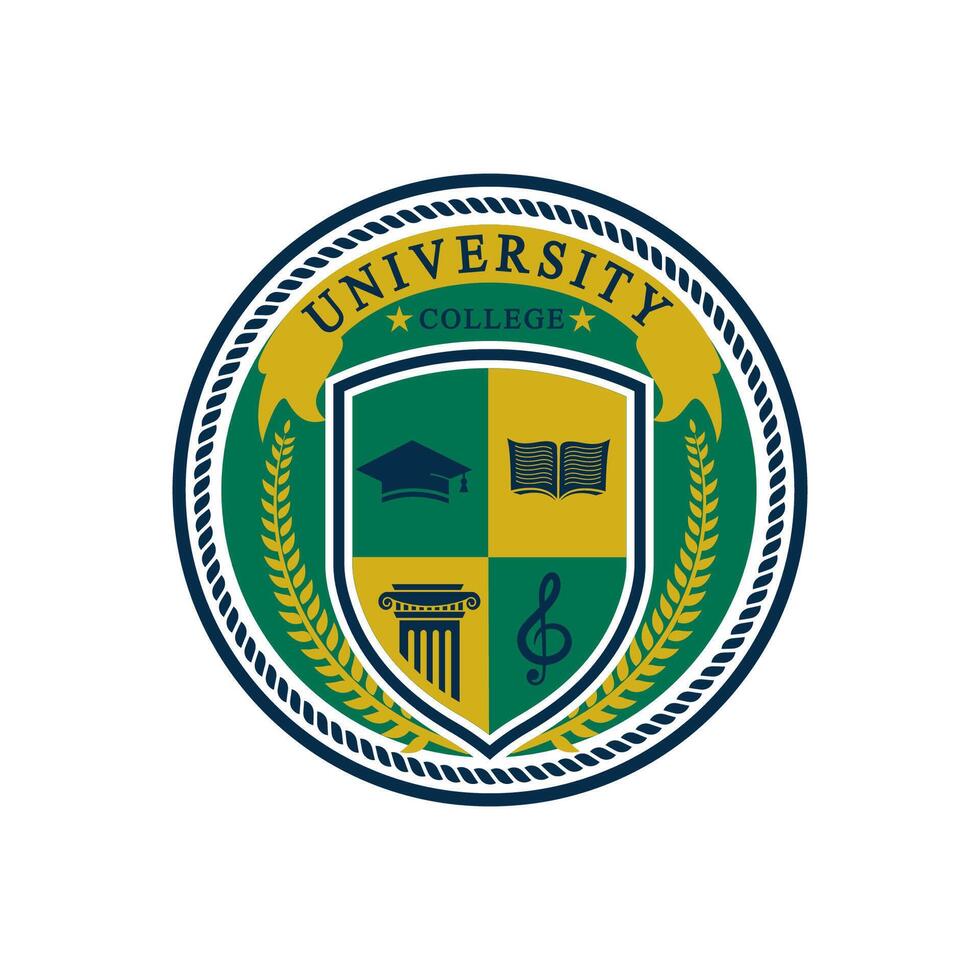 University college logo showing education and knowledge concepts vector