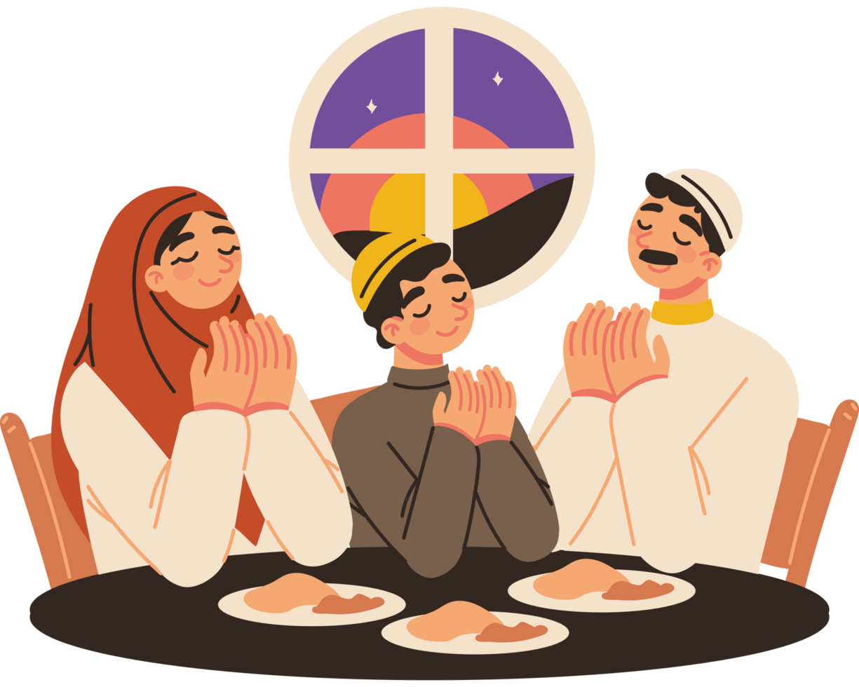 iftar muslim family png