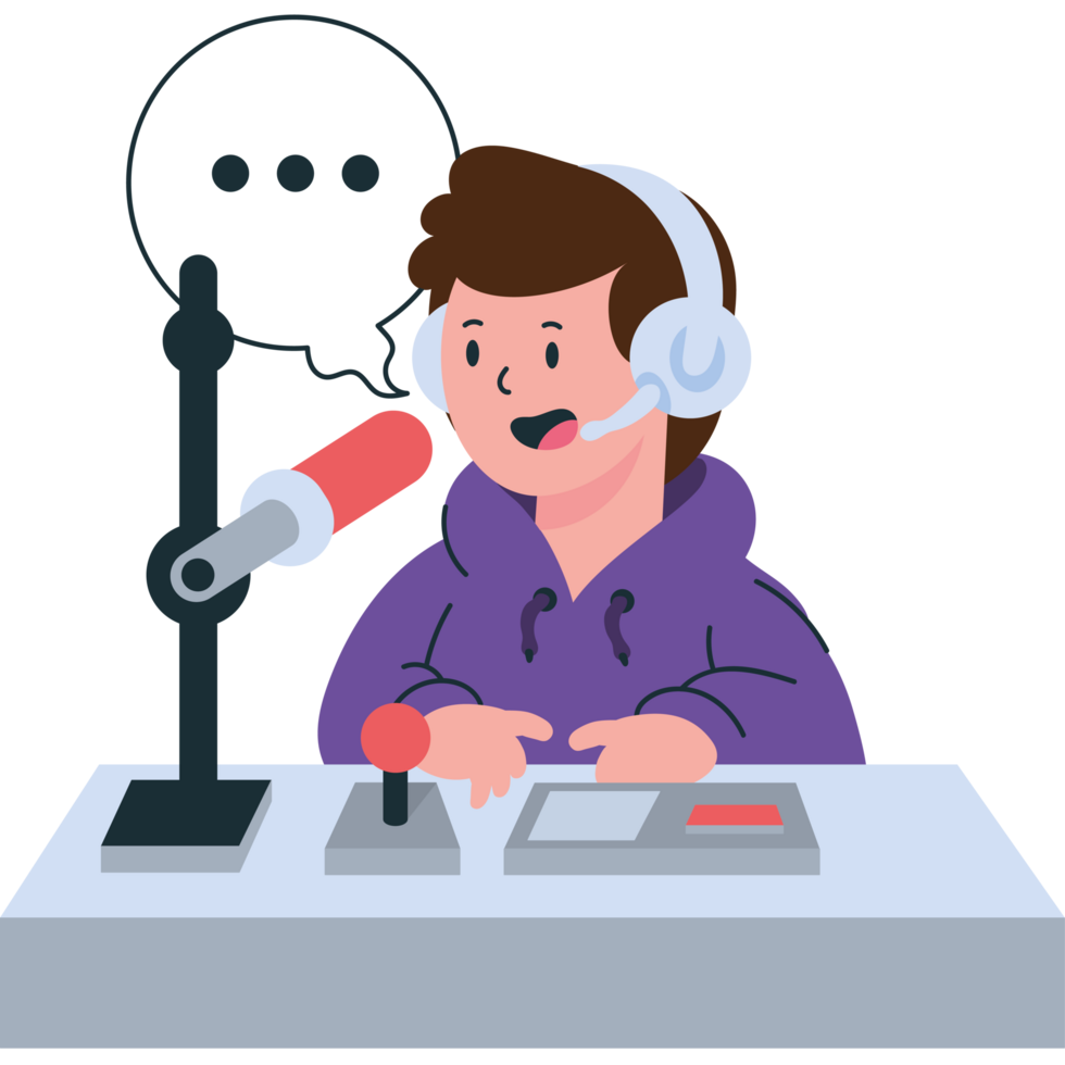 guy with microphone for a live streaming png