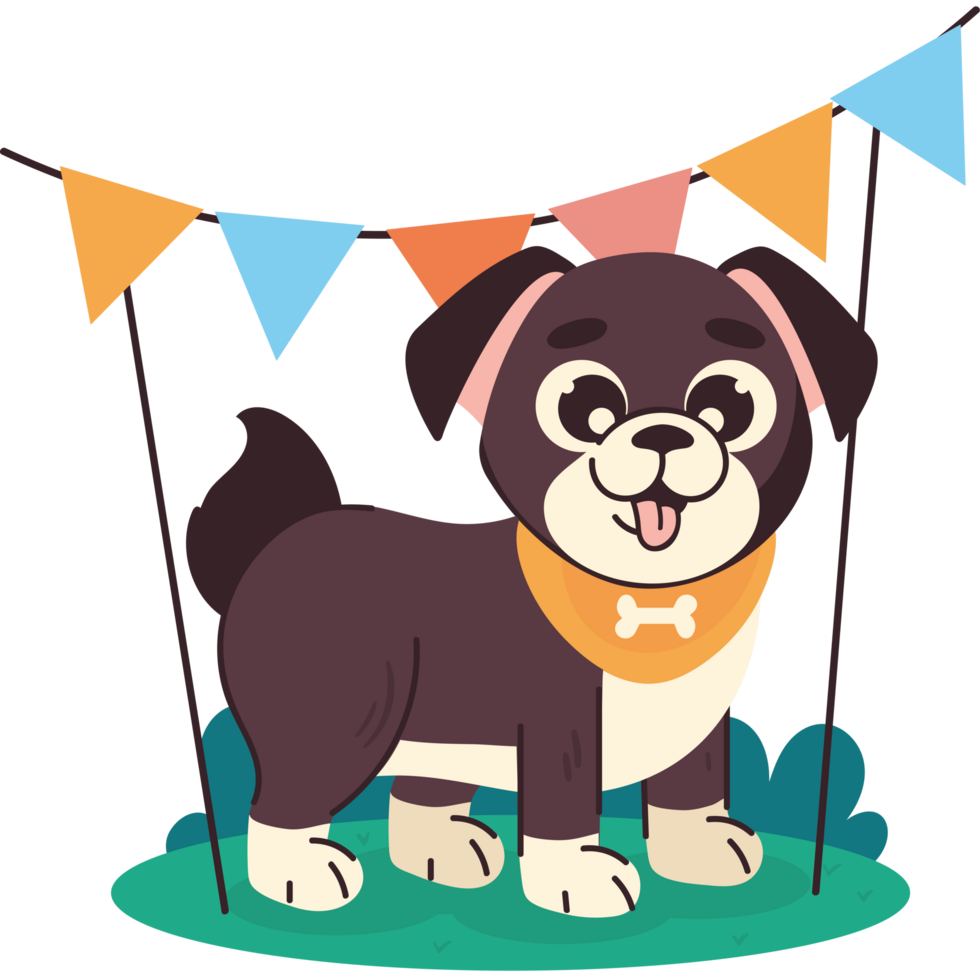 cute dog day in party png