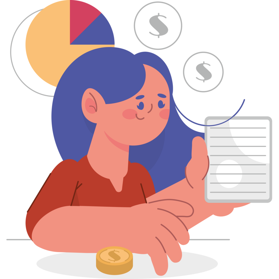 tax day female working png