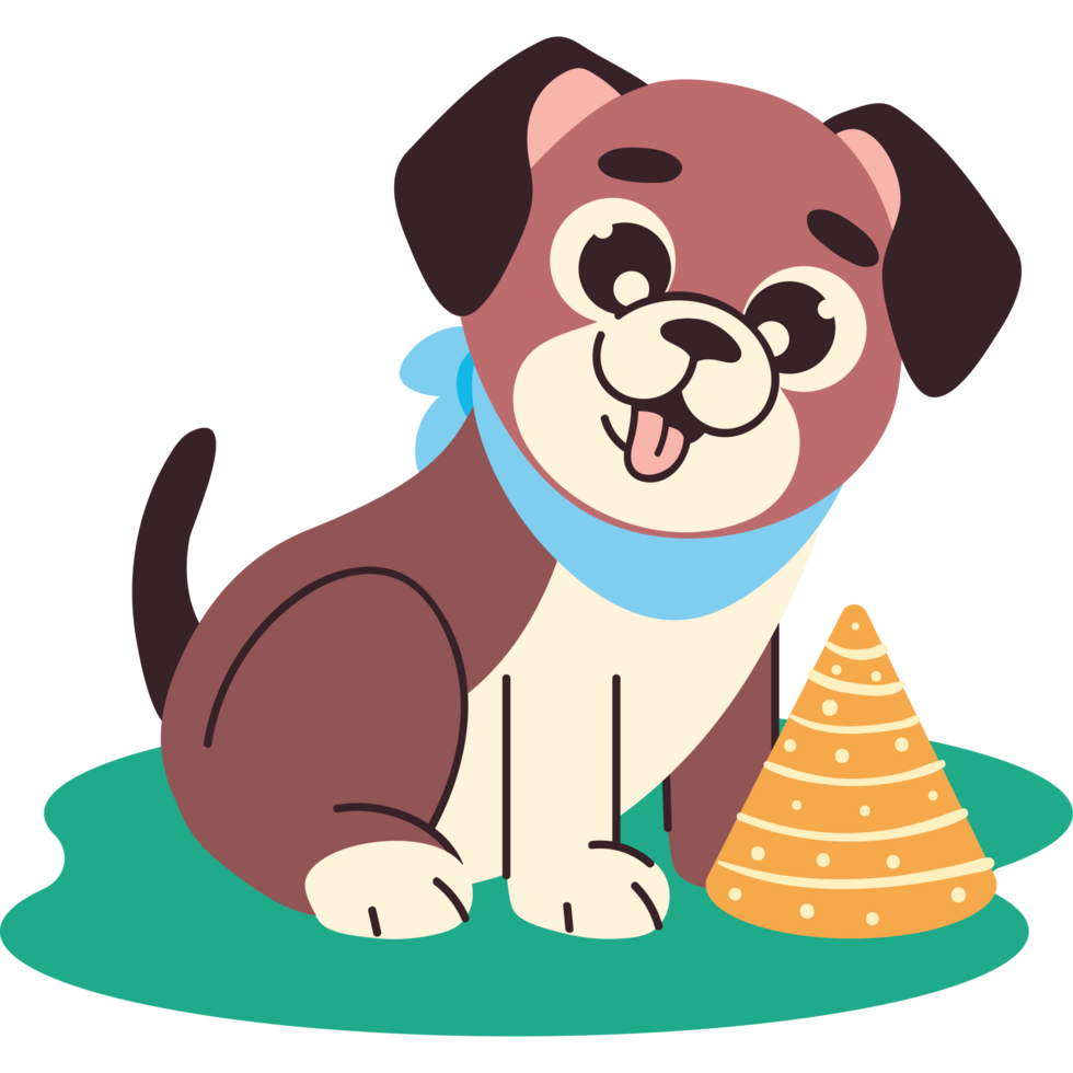 cute dog with party cap png