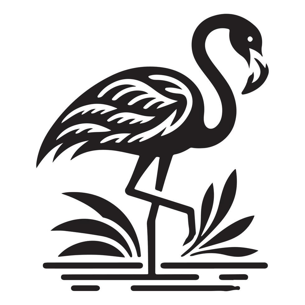 The black and white Flamingo logo produced an image vector