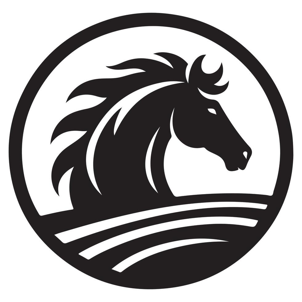 Simple silhouette, minimalist design, and horse vector