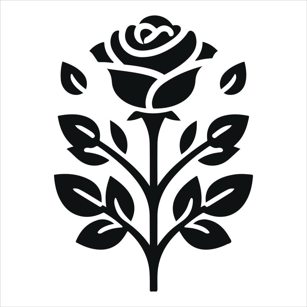 Black Graphic Images featuring Rose Flowers vector