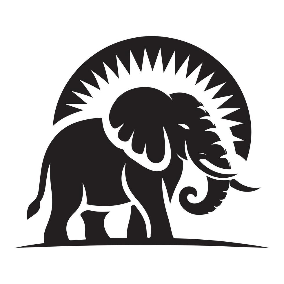 High-Quality Silhouette of an elephant illustration vector