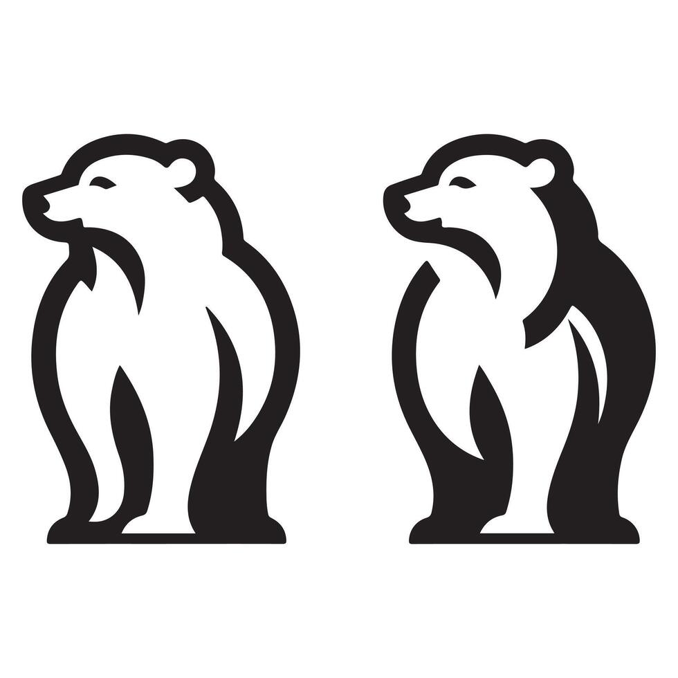 Graphic icon design for a modern, minimalist bear logo vector