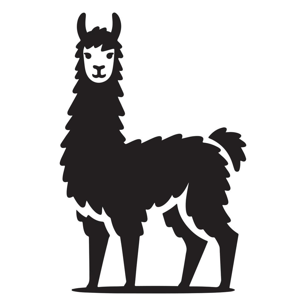 llama silhouette isolated on white background vector
