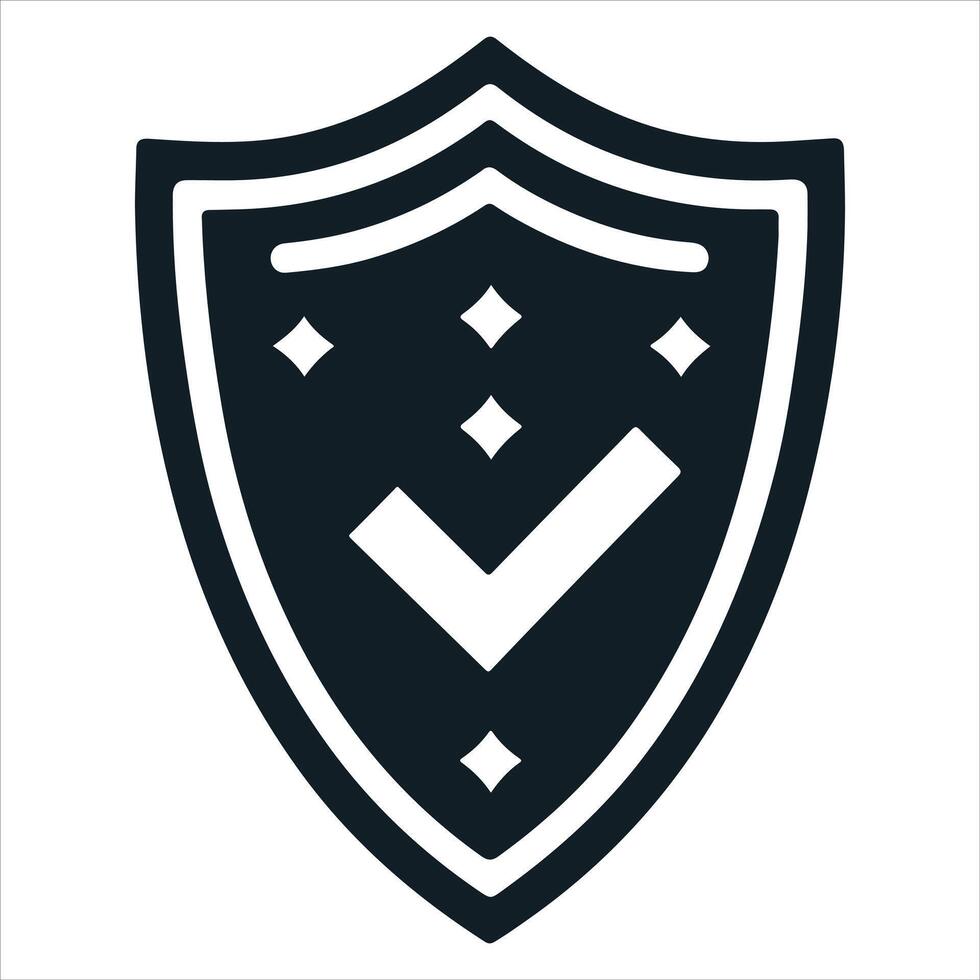 Graphic illustration for a minimalist and flat shield logo vector