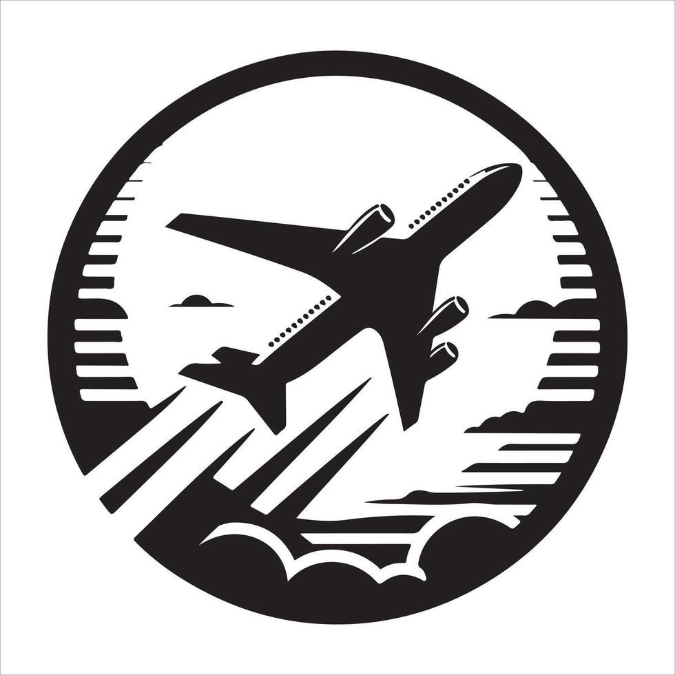 Plane Icon Logo Graphic Illustration Departure vector