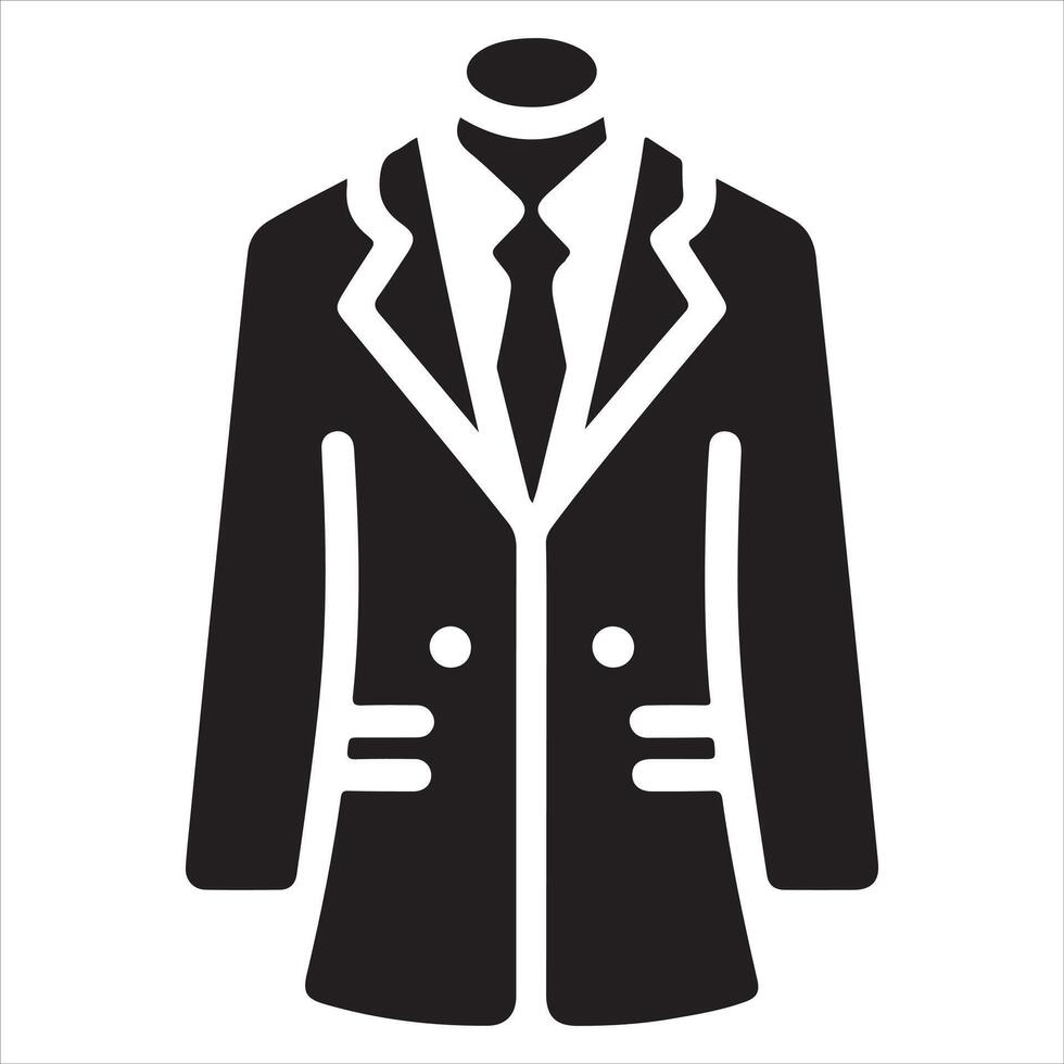 male glyph icon graphic illustration of coat and outerwear vector
