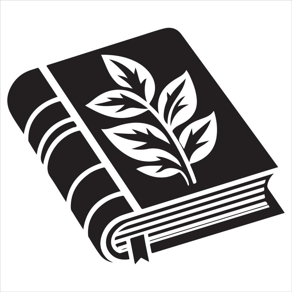 Book Icon Silhouette Isolated in White vector