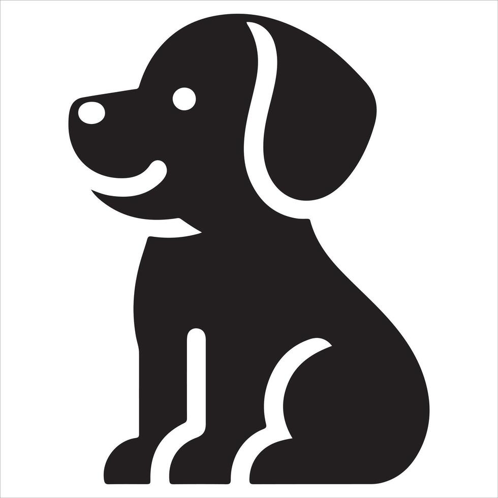 Dog silhouette graphic style with white background vector