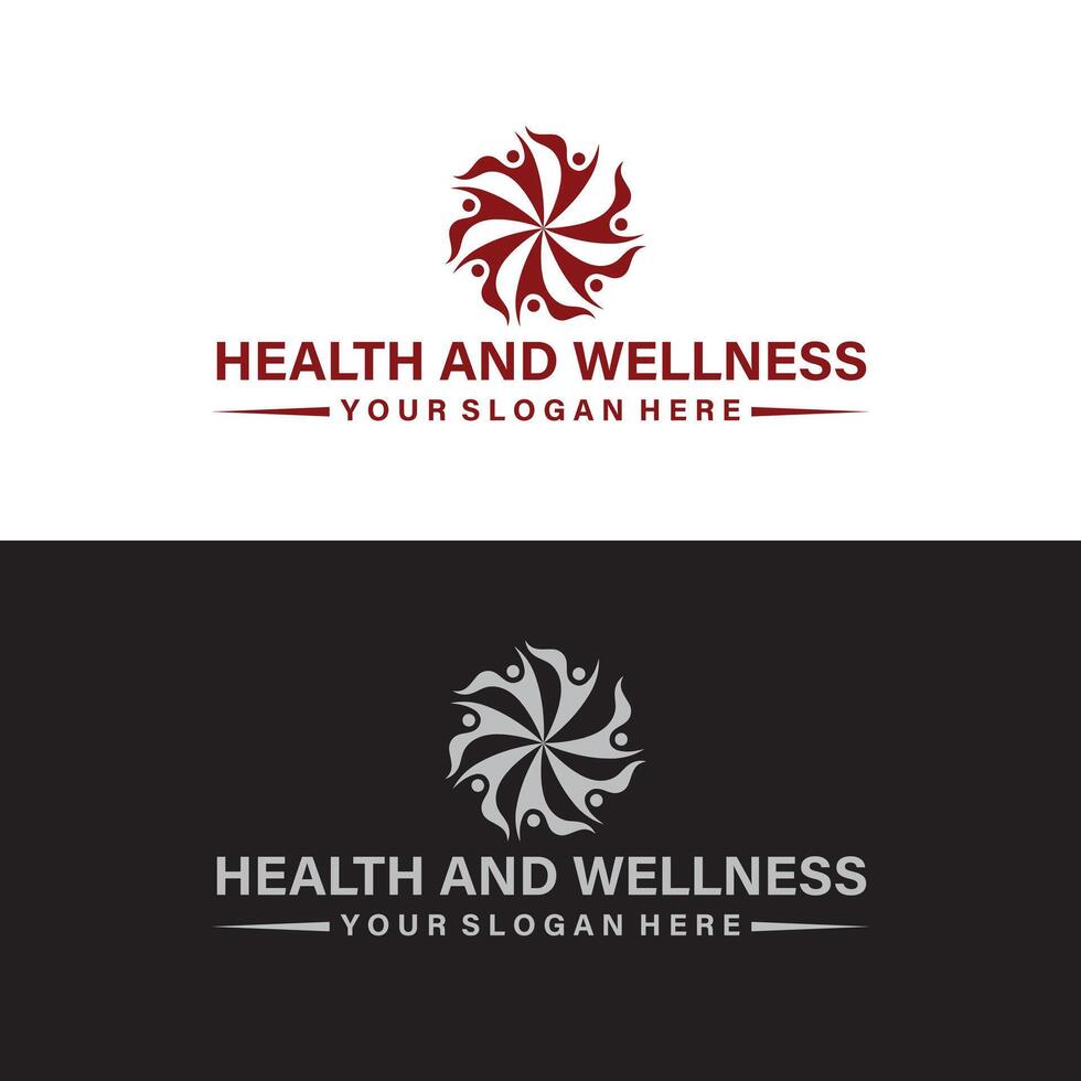 modern fitness, spa, wellness, fitness, gym, yoga, counseling, therapy, healthcare, mental health, logo design vector