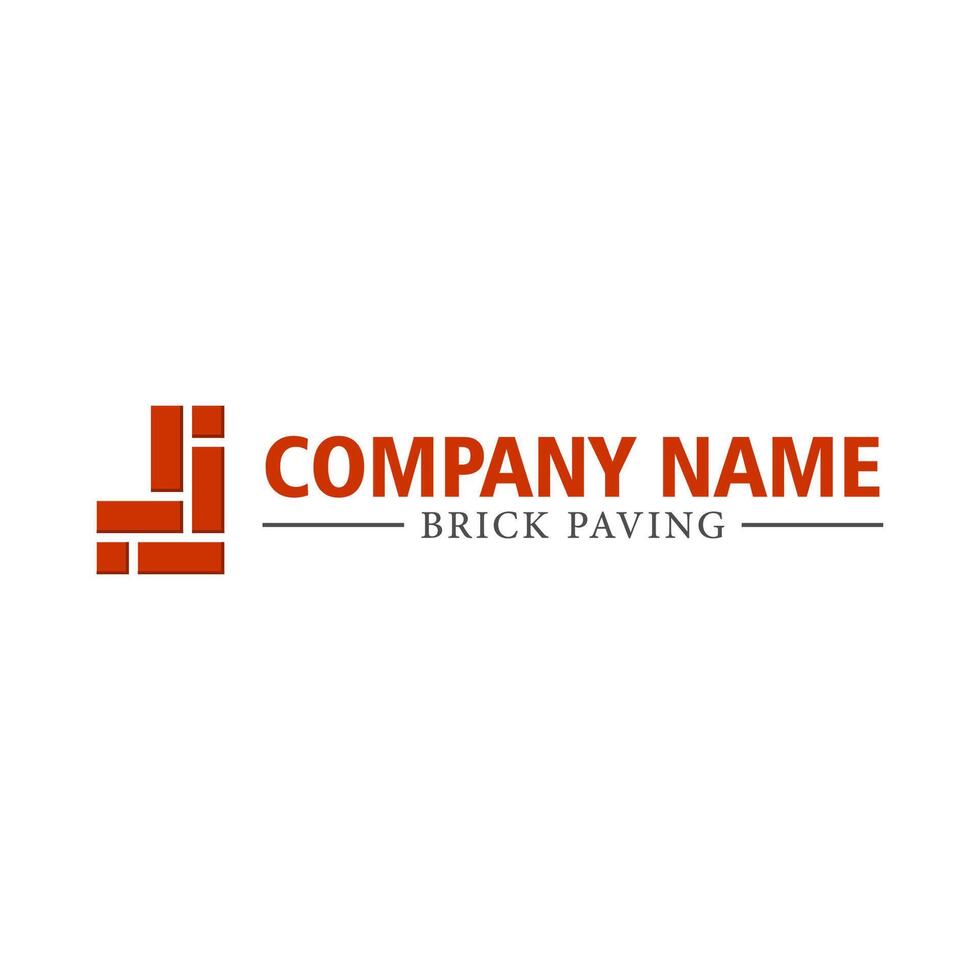 Letter J Landscaping logo with brick paving concept vector
