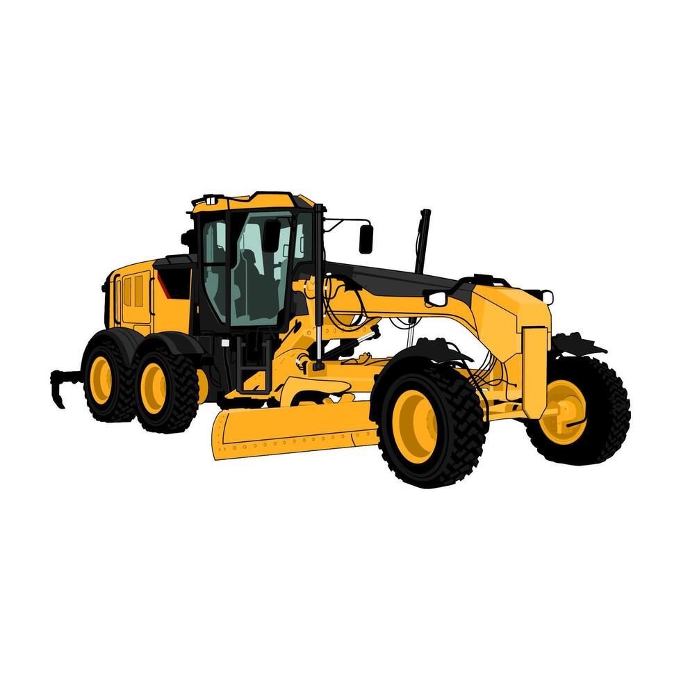 Road Motor grader Heavy equipment vehicle vector