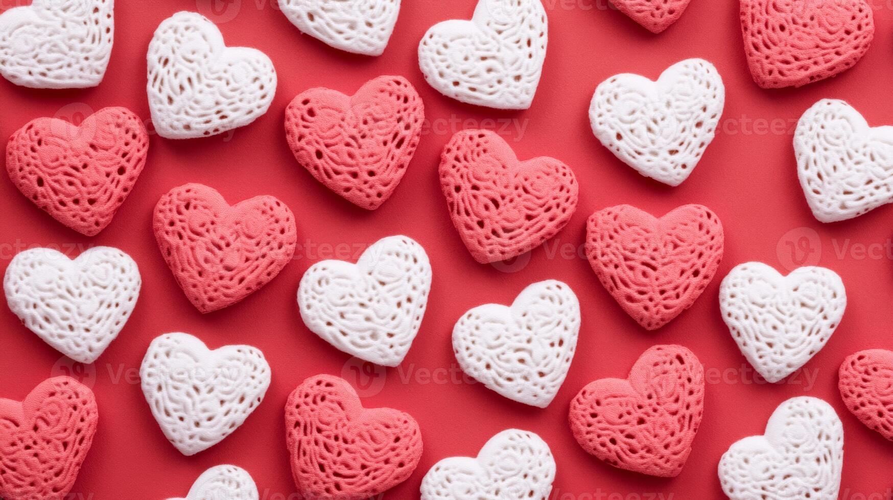 Soft pink and white heart shaped patterns on a delicate lace texture Sweetest Day gentle and romantic subtle love vibes perfect for heartfelt designs photo