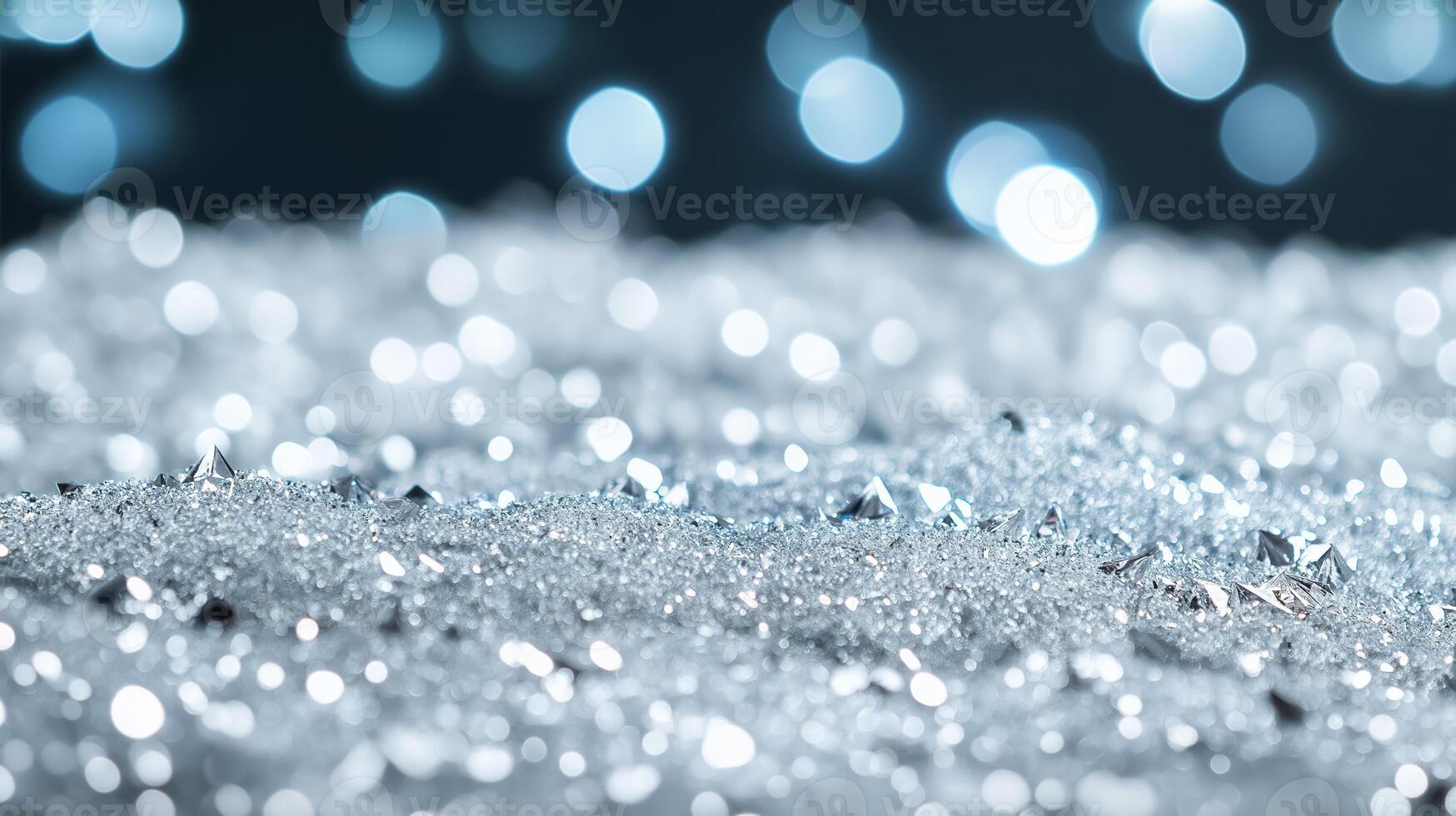 Glittery silver snow texture with sparkling particles evoking New Year celebrations crisp and icy surface ideal for winter holiday graphics photo