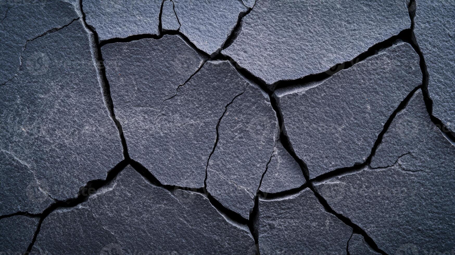 Macro shot of a raw concrete surface showing intricate pores and fine cracks rough texture with subtle shadow details monochromatic gray tones for industrial aesthetics photo
