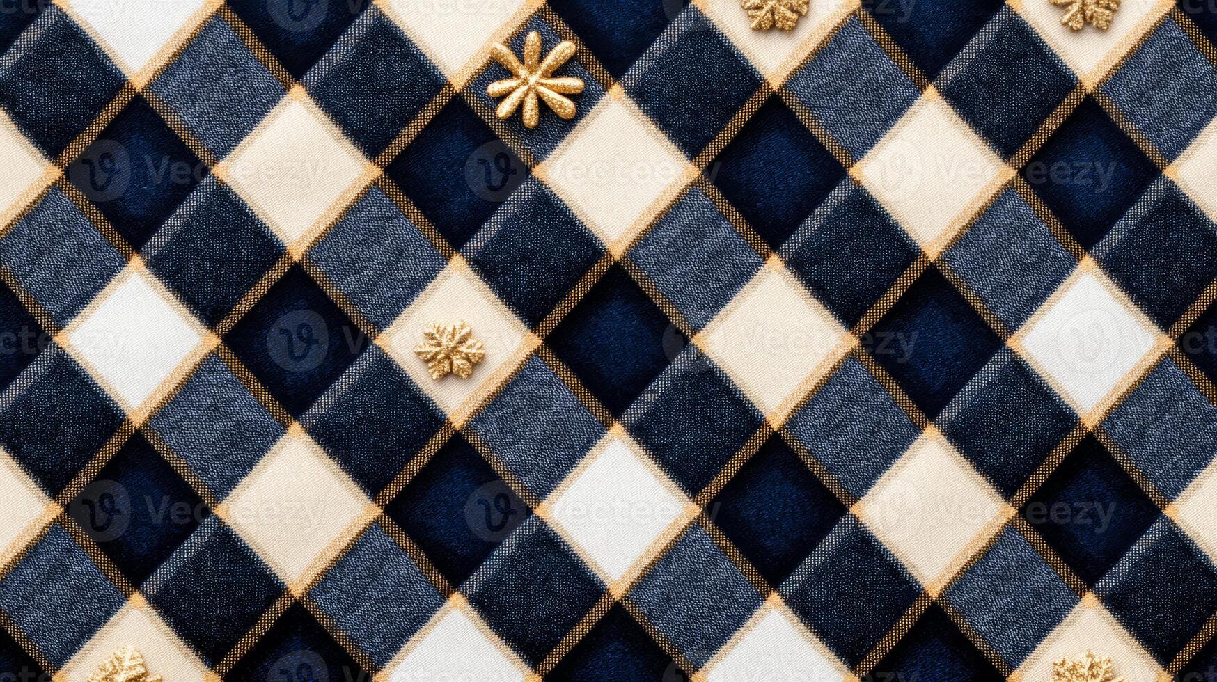 Plaid pattern with golden thread accents Christmas cozy warmth classic festive style ideal for traditional holiday designs photo