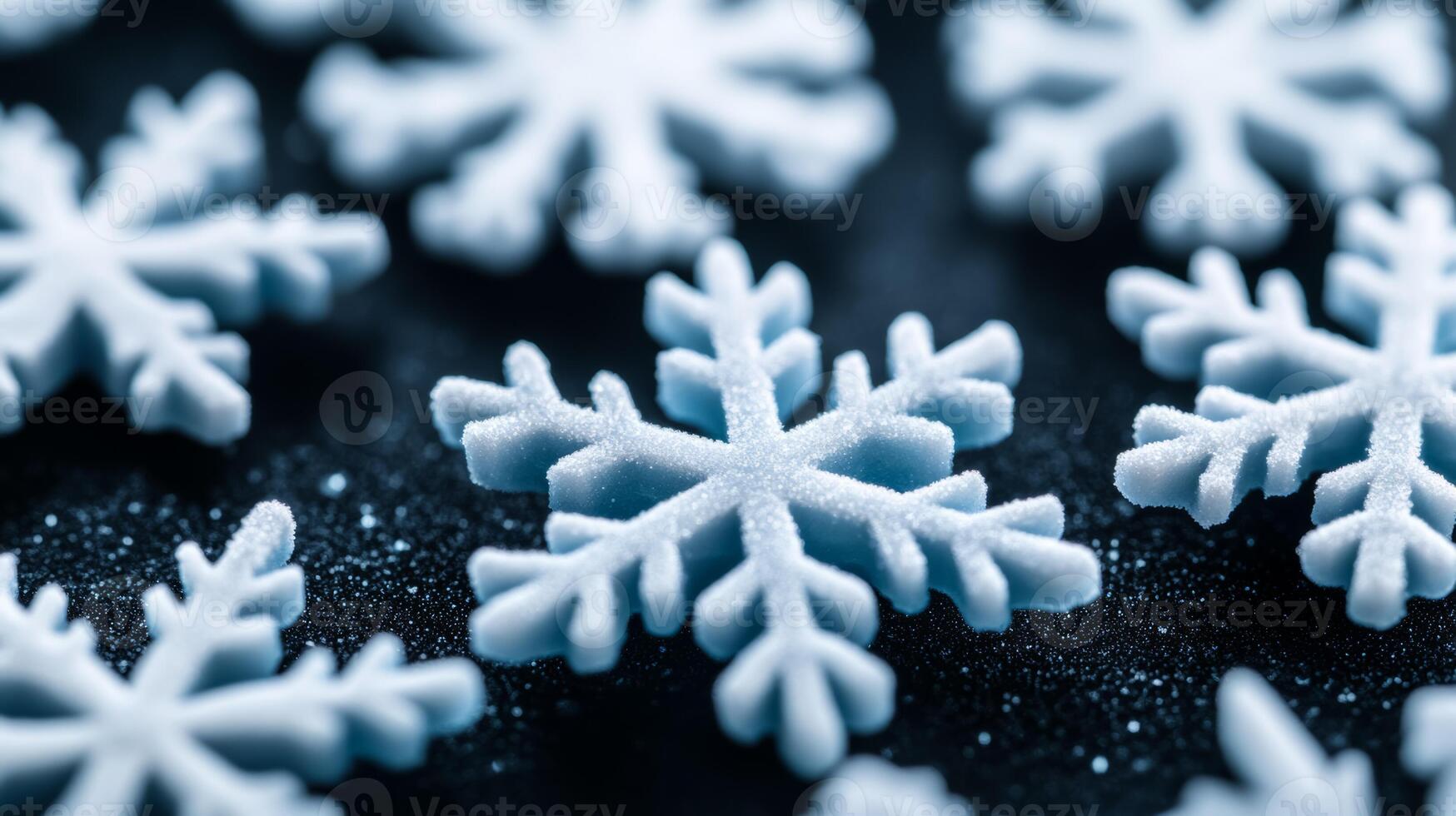 Smooth texture with frozen snowflake details winter holiday chill delicate crystalline surface perfect for festive designs photo