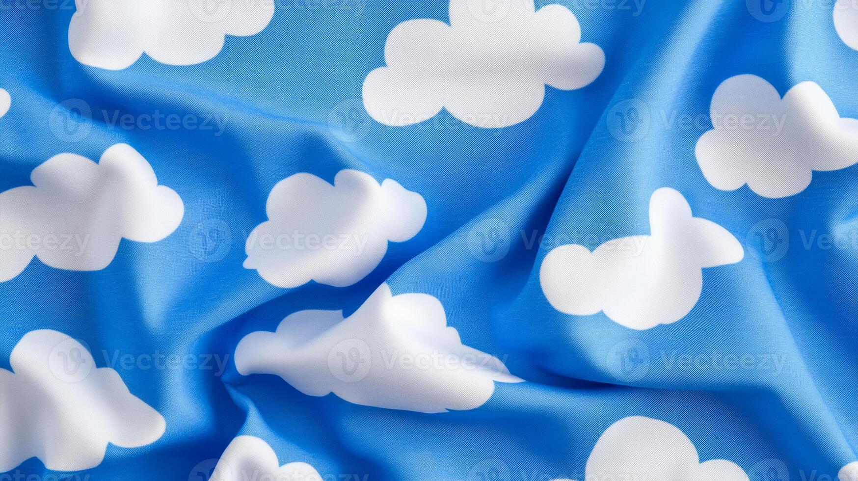Light blue and white delicate cloud pattern on soft cotton fabric Sky Day serene and calming whimsical sky tones ideal for nature inspired themes photo