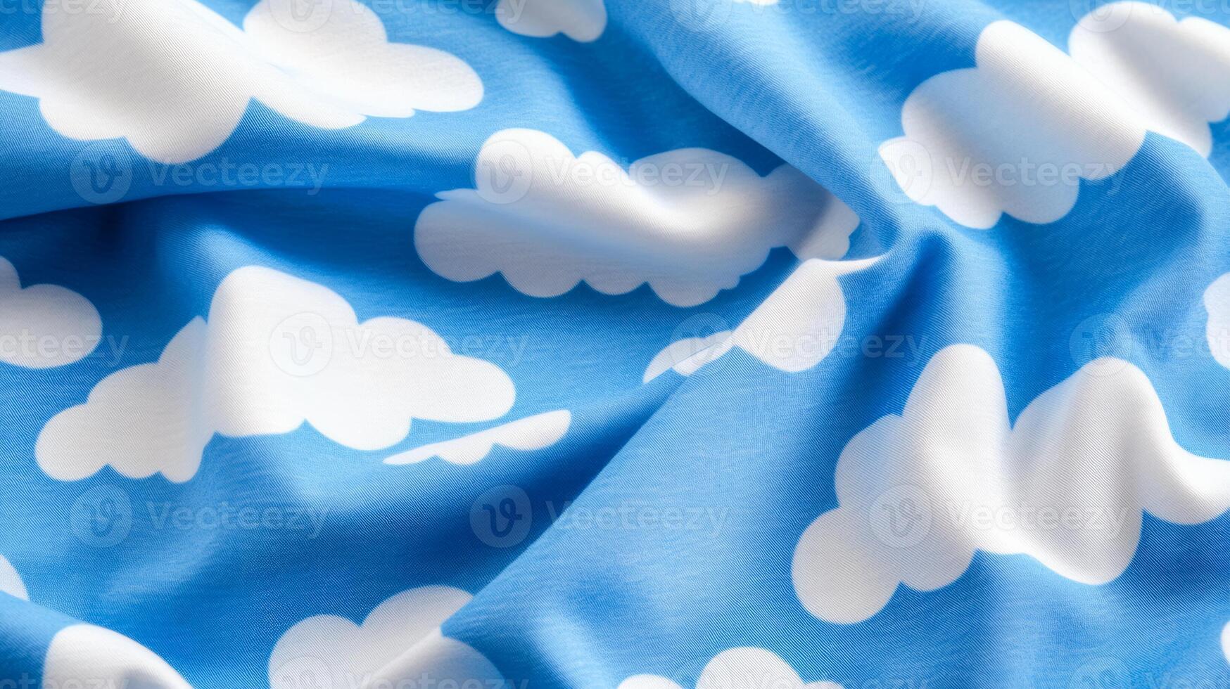 Light blue and white delicate cloud pattern on soft cotton fabric Sky Day serene and calming whimsical sky tones ideal for nature inspired themes photo