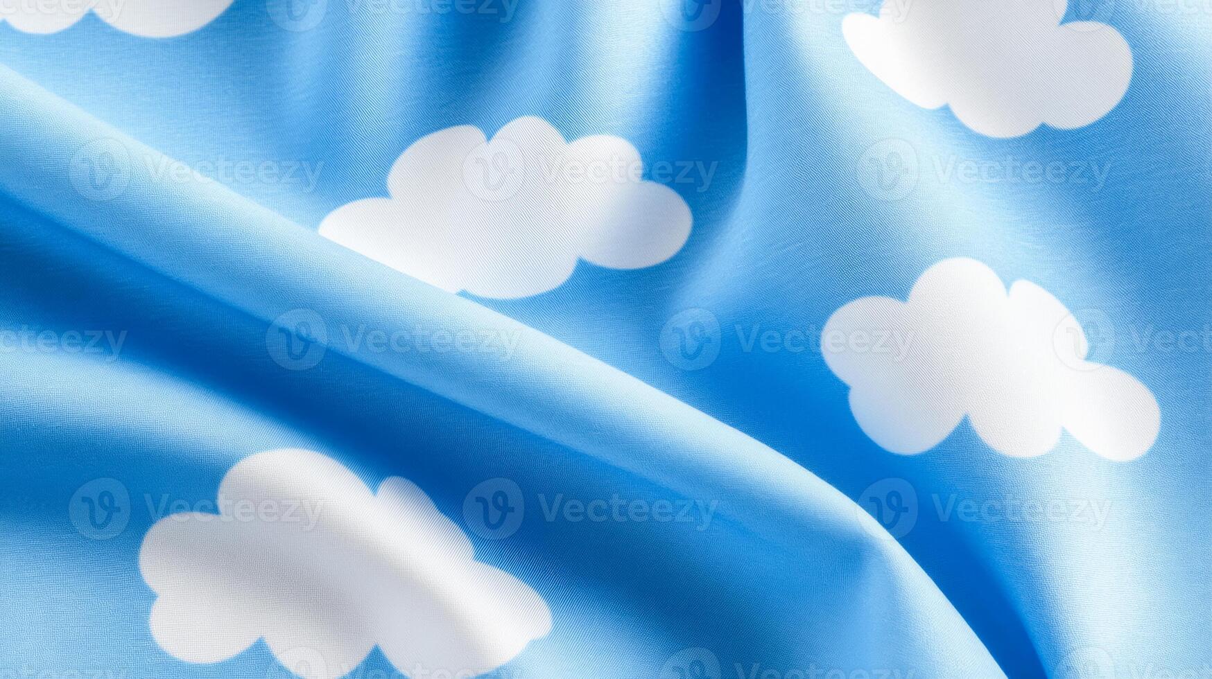 Light blue and white delicate cloud pattern on soft cotton fabric Sky Day serene and calming whimsical sky tones ideal for nature inspired themes photo