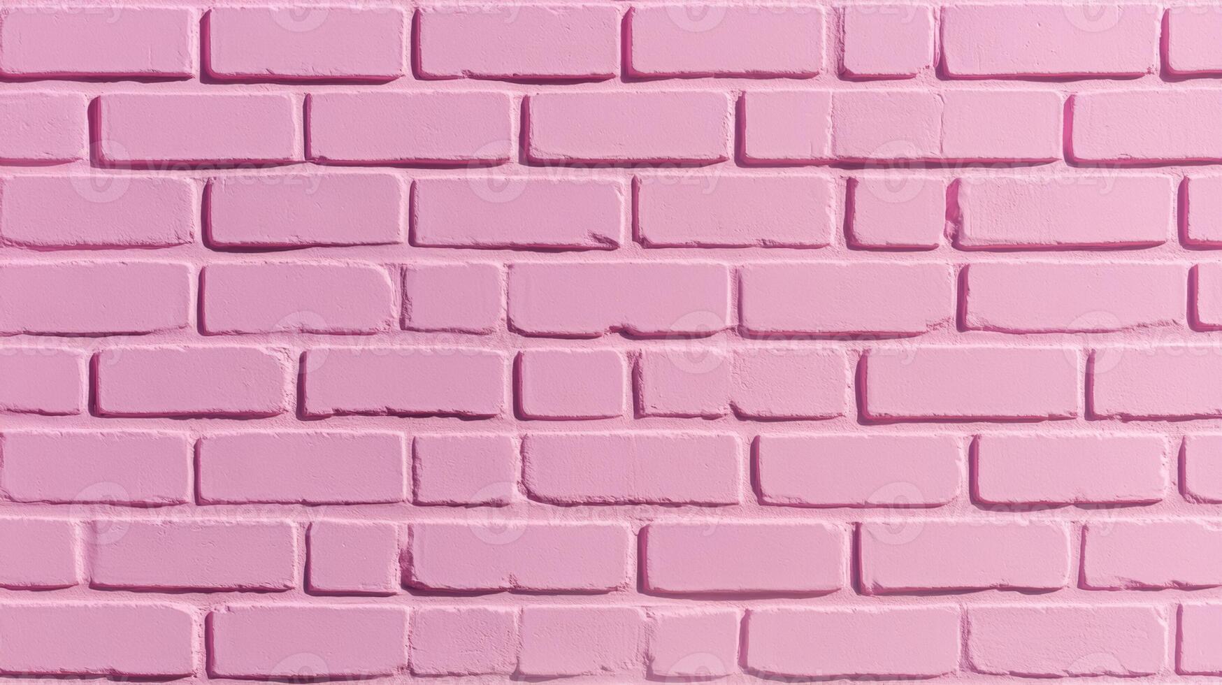 Abstract shot of a textured painted brick wall in pastel pink slightly faded color with subtle imperfections for a soft and nostalgic design concept photo