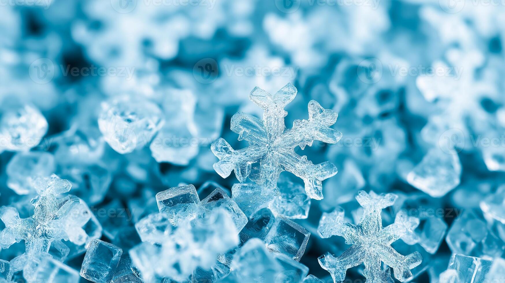 Smooth icy blue glass texture with frozen snowflake details winter holiday chill delicate crystalline surface perfect for festive designs photo