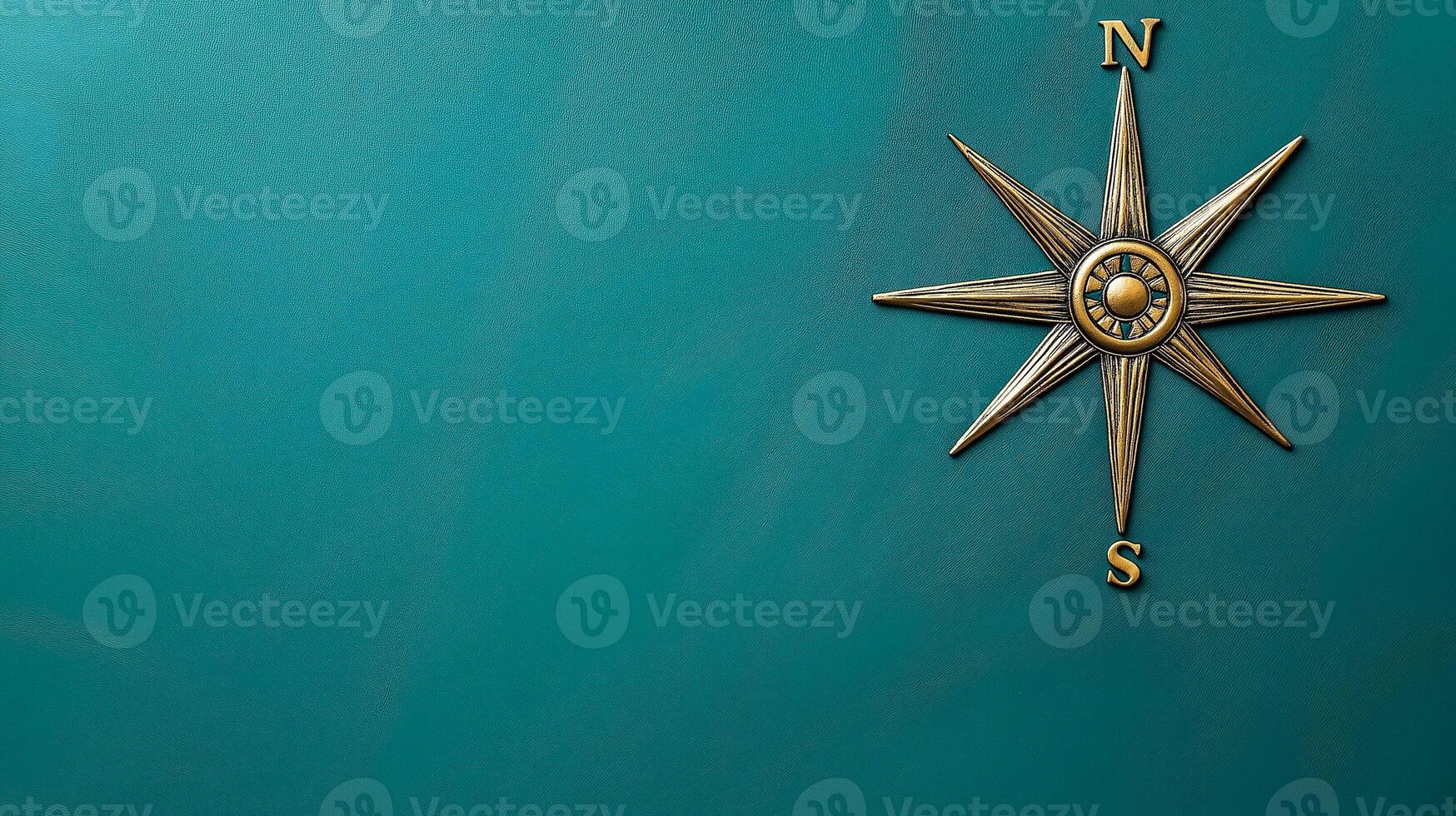 Smooth teal leather with faint gold compass design Columbus Day adventurous and exploratory subtle hints of history perfect for thematic designs photo