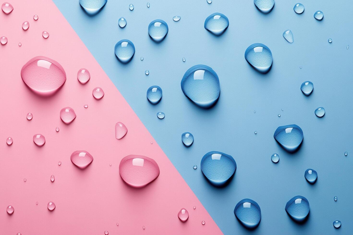 Water Droplets on Pink and Blue Background - Abstract Minimalist Photography with Contrasting Colors photo