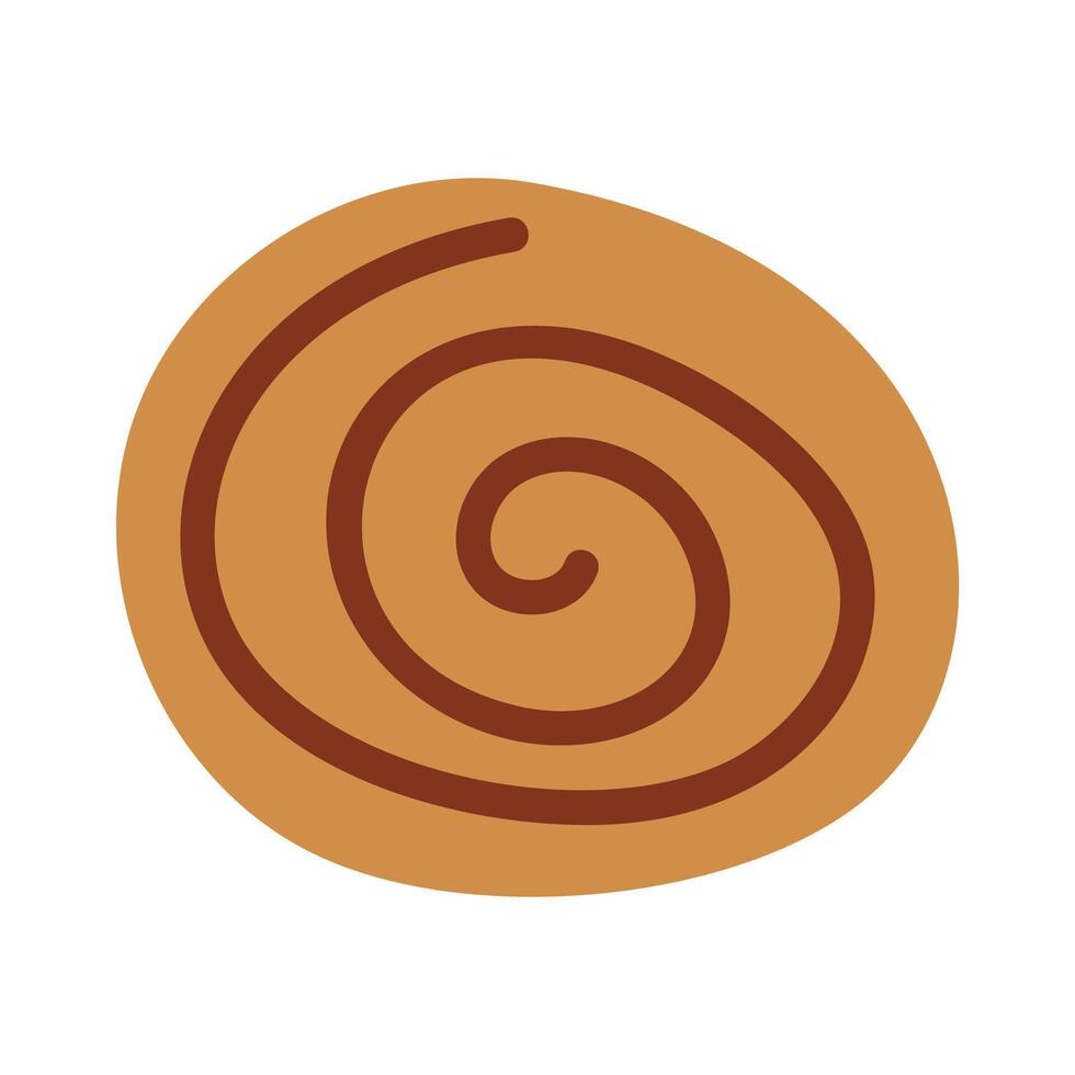 Hand Drawn Isolated Cinnamon Roll Icon Sweet Baked Goods Design for Menu, Bakery Logo or Recipe Card. vector