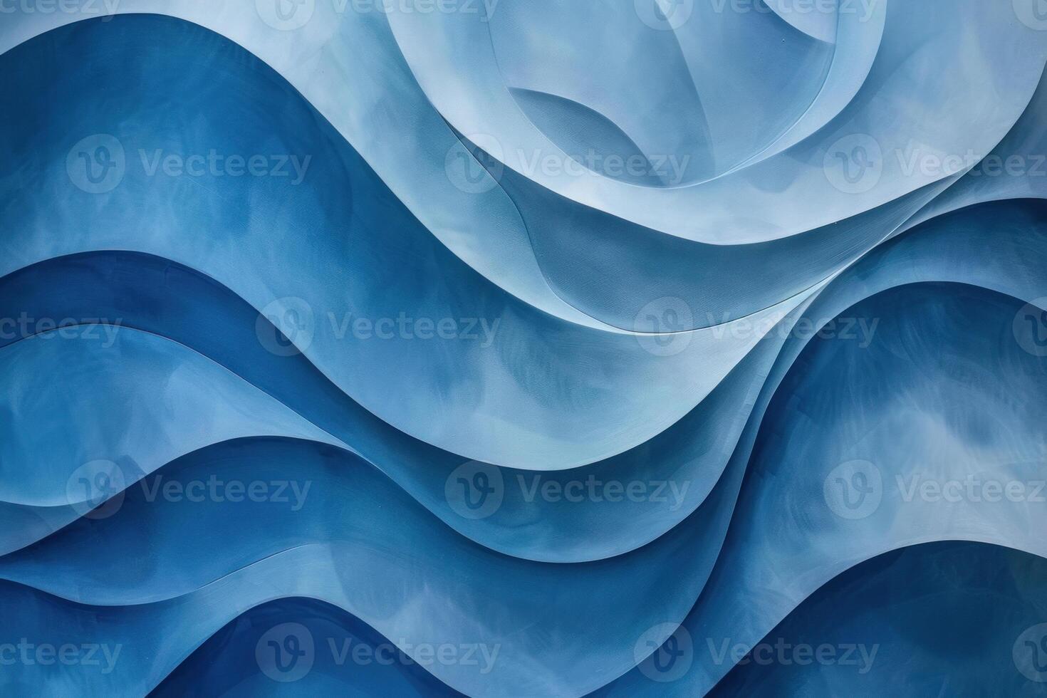 Abstract blue minimalist background with wavy lines flowing on surface photo