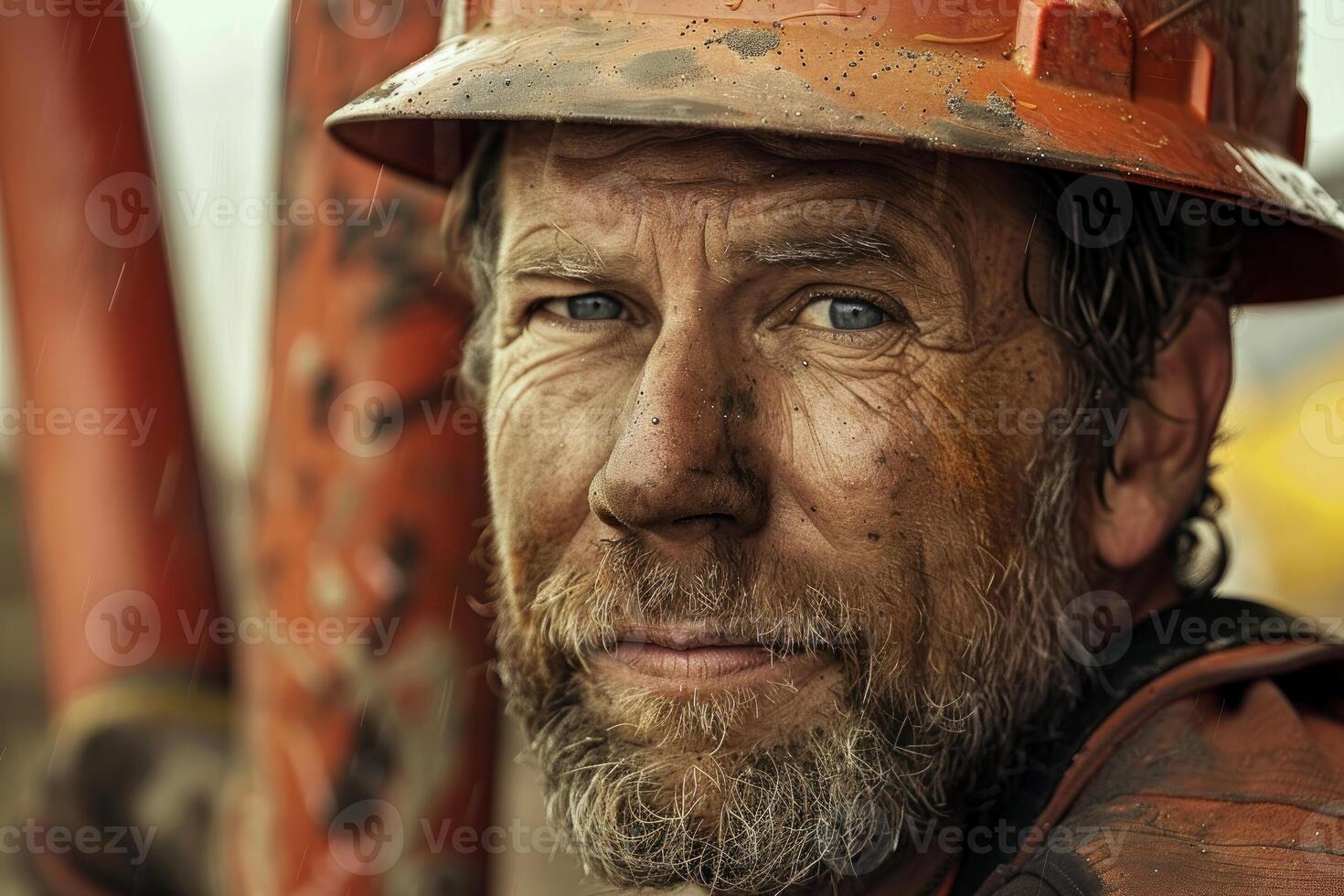 Portrait of a weathered construction worker photo