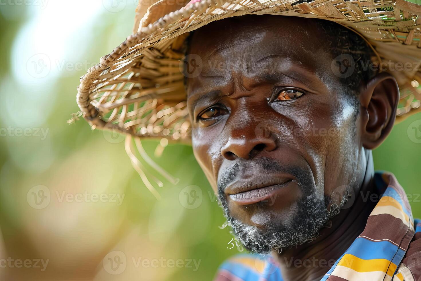Portrait of an african man in traditional hat photo