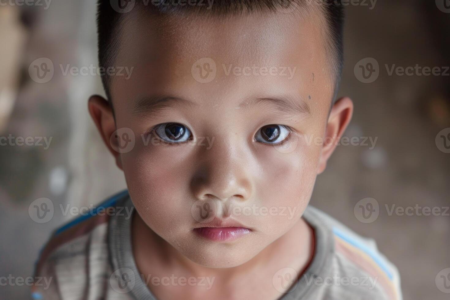 Innocent gaze of a young child photo