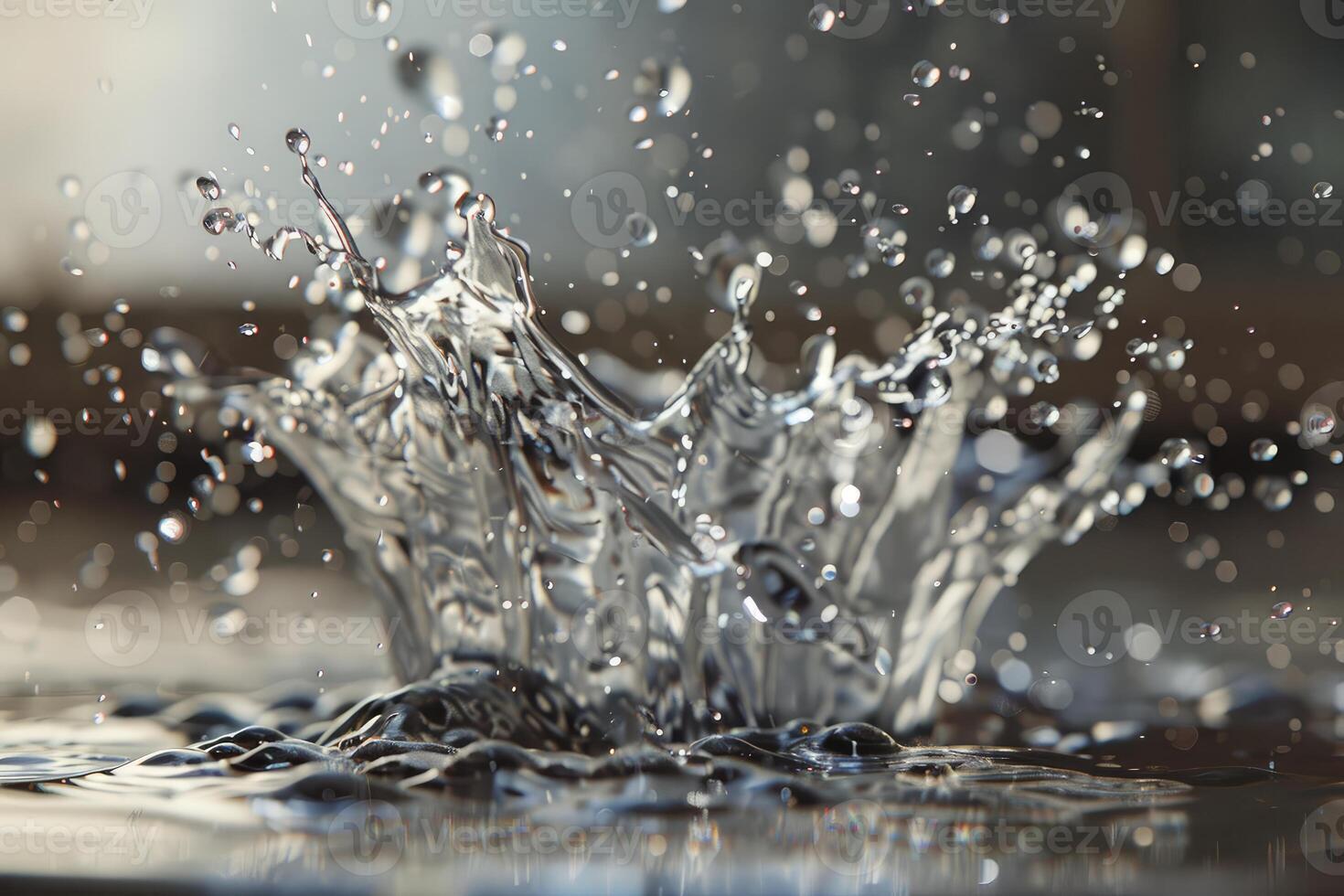 Closeup image capturing the lively and intricate patterns of a water splash photo